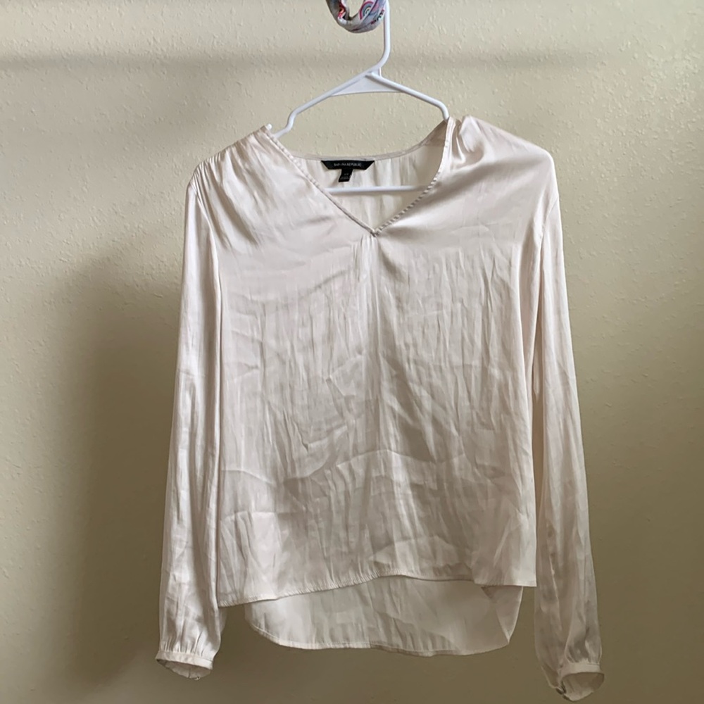 silky banana republic blouse